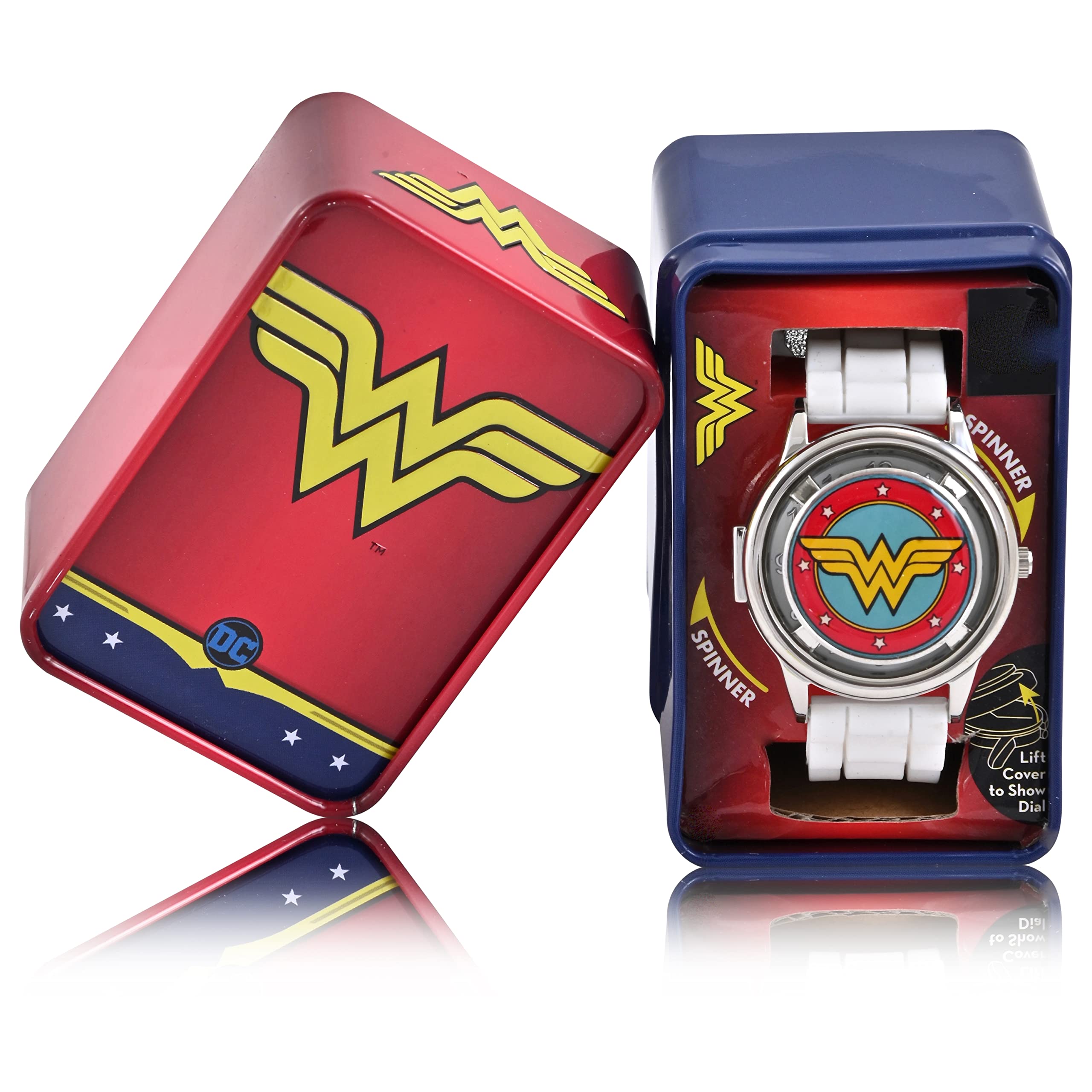 Wonder Woman White Logo Spinner Watch