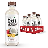 Bai Coconut Flavored Water, Madagascar Coconut Mango, Antioxidant Infused Drinks, 18 Fl Oz (Pack of 6)