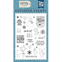 Echo Park Paper Company Happy Winter Set stamp, red, blue, navy, green, white