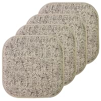 Sweet Home Collection Chair Cushion Memory Foam Pads Honeycomb Pattern Slip Non Skid Rubber Back Rounded Square 16