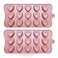 Heart Silicone Mold (2 PACK) - Non Stick Food Grade Silicone Mold for Making Chocolate, Candy, Jelly, Gummies, Ice Cube