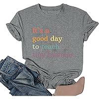 Teacher T-Shirt Tank for Women Funny Letter Print Colorful Leopard Pattern Teacher Life Shirt Gratitude Teacher Gift Top