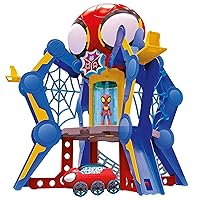 Spidey and His Amazing Friends Web-Spinners Web-Quarters, Kids Playset with Action Figure, Vehicle, and Accessories, Marvel Super Hero Toys, Ages 3 and Up, Large