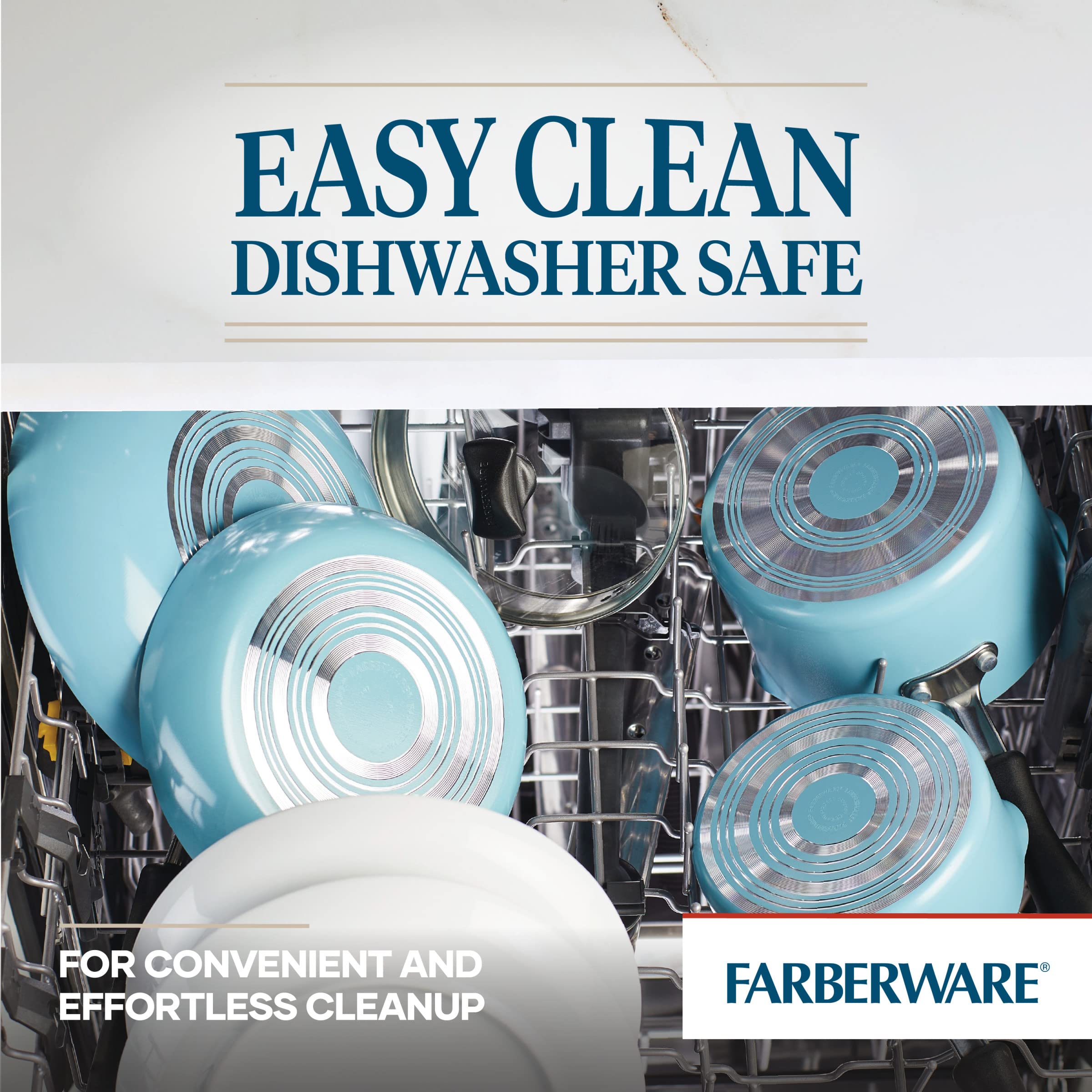 Farberware Cookstart DiamondMax Nonstick Frying Pan/Skillet, Dishwasher Safe, 12 Inch - Aqua