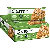 Quest Nutrition Apple Pie Protein Bar, 20g Protein, 4g Net Carbs, 2g Sugar, Gluten Free, Keto Friendly, 12 Count