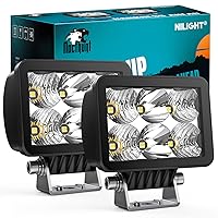 Nilight LED Pod Lights 2PCS 3.3 Inch 6LED Spot Flood Combo Beam Square Driving Work Lights Built-in EMC Offroad Lights Side Light Ditch Lights for Tractor Truck Motorcycle Boat ATV, 3 Years Warranty