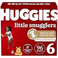 Huggies Size 6 Diapers, Little Snugglers Baby Diapers, Size 6 (35+ lbs), 96 Count (2 Packs of 48), Packaging May Vary