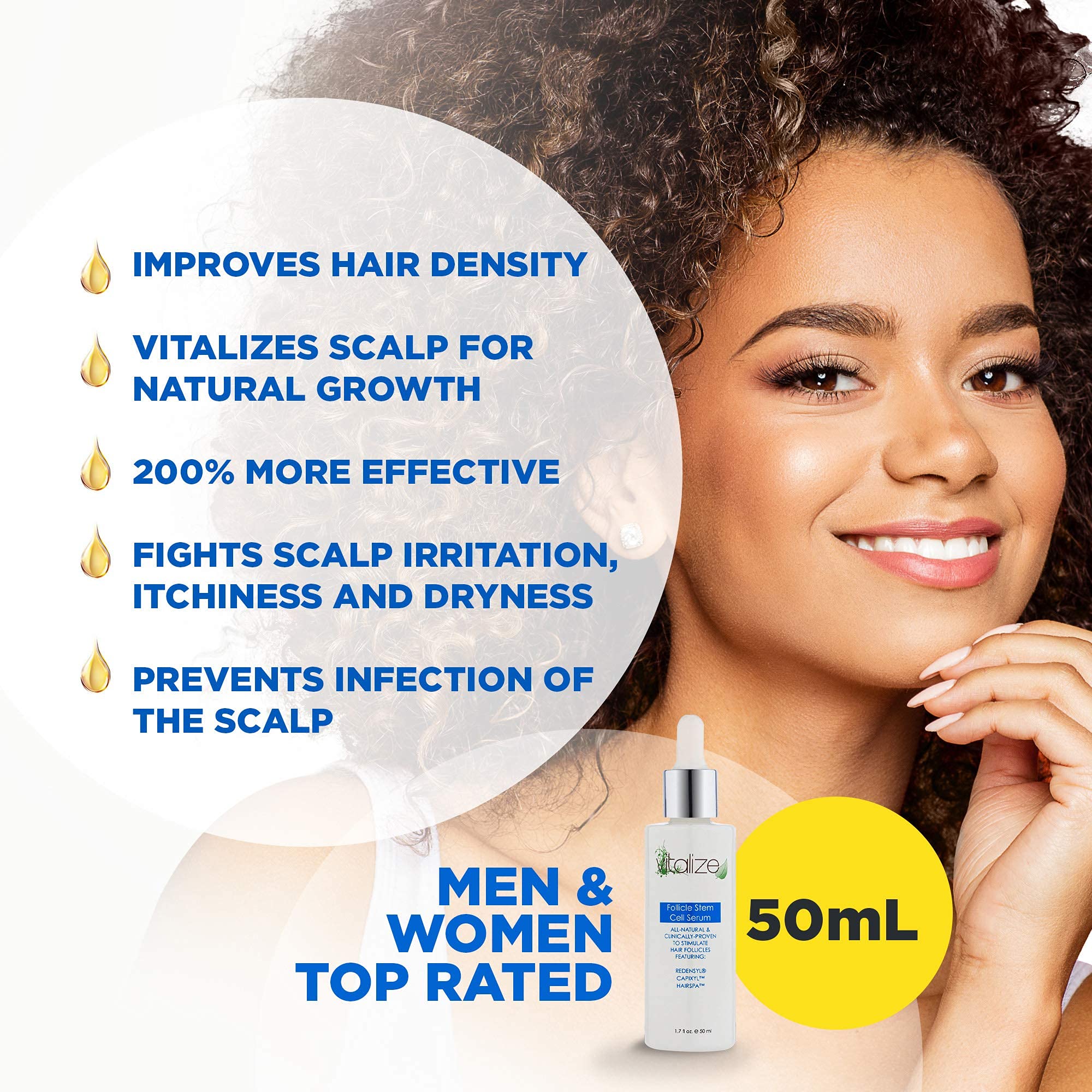 Mua Vitalize Hair - Follicle Stem Cell Serum with Redensyl, Capixyl, and  HairSpa, Hair Growth Serum for Hair Care and Scalp Treatment,  fl oz (50  ml) trên Amazon Mỹ chính hãng 2023 | Giaonhan247