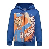 Blippi Boys Zip Up Hooded Sweatshirt for Toddlers and Big Kids