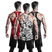 DRSKIN Men's 4, 3 or 1 Pack Tank Tops Sleeveless Shirts Y-Back Muscle Mesh Gym Training Athletic Workout Dry Fit