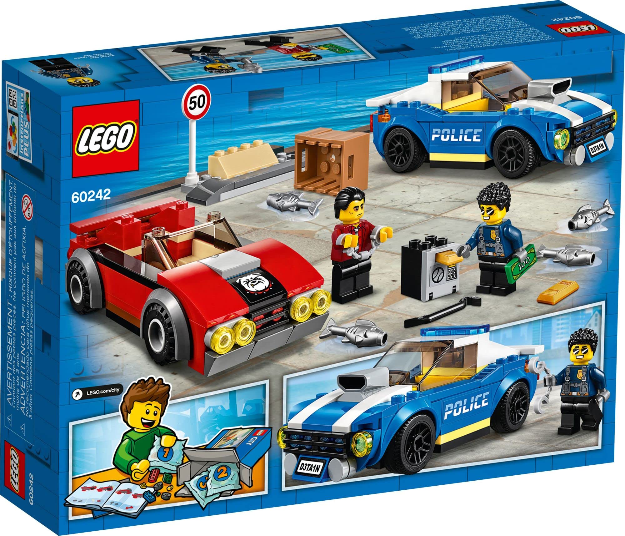 LEGO City Police Highway Arrest 60242 Police Toy, Fun Building Set for Kids (185 Pieces)