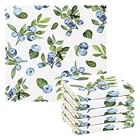 ALAZA Dish Towels Kitchen Cleaning Cloths Blueberries Dish Cloths Absorbent Kitchen Towels Lint Free Bar Tea Soft Towel Kitchen Accessories Set of 6,11