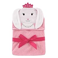 Hudson Baby Unisex Baby Cotton Animal Face Hooded Towel, Princess Bunny, One Size