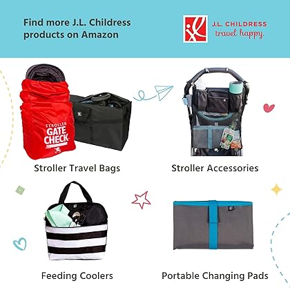 J.L. Childress Ultimate Backpack PREMIUM Padded Car Seat Travel Bag - Thick Padding, Heavy Duty Car Seat Backpack - Gate Check Bag for Car Seats - Fits All Car Seats & Booster Seats - Black