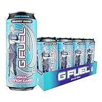 Ninja Energy Drink, Sugar Free, Healthy Drinks, Zero Calorie, 140 mg Caffeine per Carbonated Can, Cotton Candy Flavor, Focus Amino, Vitamin + Antioxidants Blend - 12 Pack