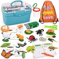 Life Cycle Learning & Education Toys, Montessori Toys Animal Toy Figurines for Frog, Butterfly, Chicken, Ladybug - Educational & Fun Matching Game Preschool Learning Toys Outdoor Explorer Kit