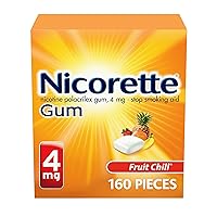Nicorette 4mg Nicotine Gum to Help Quit Smoking - Fruit Chill Flavored Stop Smoking Aid, 160 Count