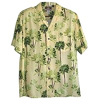 RJC Made in USA Men's Tropical Fan Palm Trees Aloha Shirt