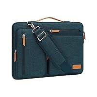 MOSISO 360 Protective Laptop Shoulder Bag,15-15.6 inch Computer Bag Compatible with MacBook Pro 16, HP, Dell, Lenovo, Asus Notebook,Side Open Messenger Bag with 4 Zipper Pockets&Handle, Teal Green