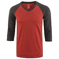 Men's Casual 3/4 Sleeve V Neck Active Sports Running Hiking Baseball Jersey Tee Shirts