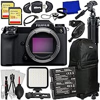 Ultimaxx Advanced FUJIFILM GFX 100S Medium Format Mirrorless Camera Bundle (Body Only) - Includes: 2X 128GB Extreme Memory Cards, 2X Spare Batteries, Tripod, Backpack & Much More (27pc Bundle)