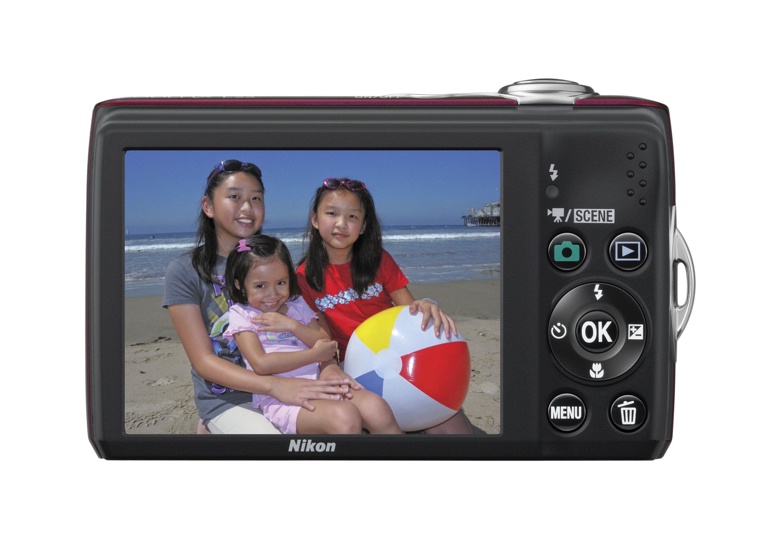 Nikon Coolpix L22 12.0MP Digital Camera with 3.6x Optical Zoom and 3.0-Inch LCD (Red-primary)