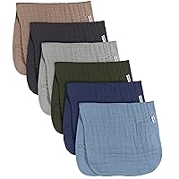 Gerber Baby Unisex Muslin Burp Cloths 6-Pack, Multi Blues Browns, Large Size 20