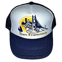 Toddler Kid's San Francisco Bridge California Snapback Mesh Trucker Hat Cap Navy/White