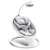 Munchkin® Bluetooth Enabled Lightweight Baby Swing with Natural Sway in 5 Ranges of Motion and Baby Bloom™ High-Contrast Infant Mobile