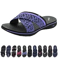 Gold Pigeon Shoes EVA Ultra Cushion Women's Slides Lightweight Comfortable Flat Slide Sandal for Women Size 6-6.5 * 9087 Purple -37