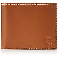 Timberland Men's Leather Wallet with Attached Flip Pocket, Tan (Cloudy), One Size