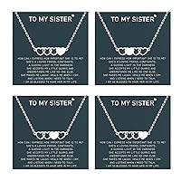 UNGENT THEM Sisters Necklace Best Friend Friendship Heart Matching Necklaces for 2/3/4 Women Girls…