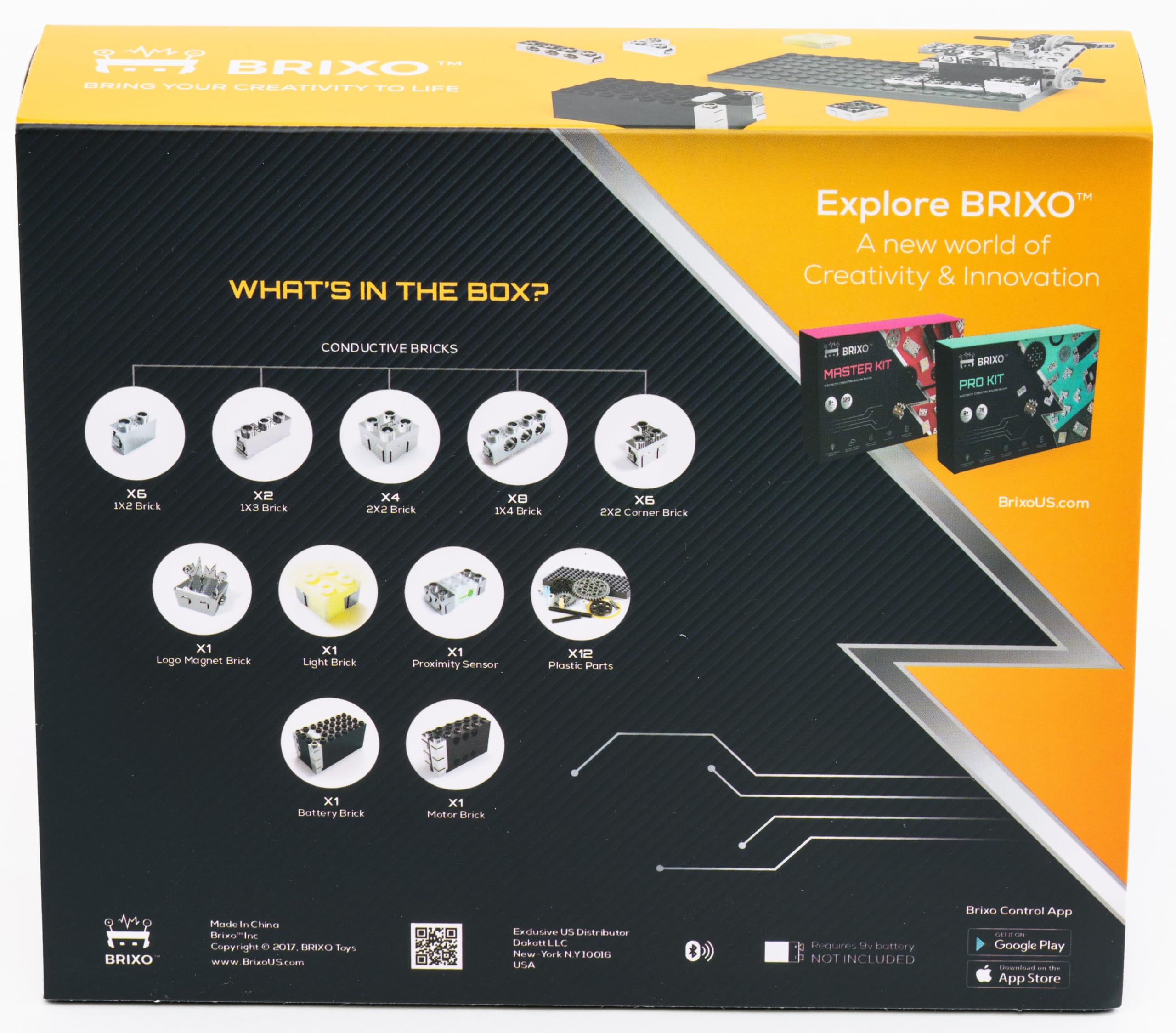Dakott Explorer-KIT, Electricity conducting Building Blocks, Fully Compatible with All LegoBricks and Models. Meet BRIXO - A New World of Creativity and Innovation. Bring Your LegoBricks to Life.
