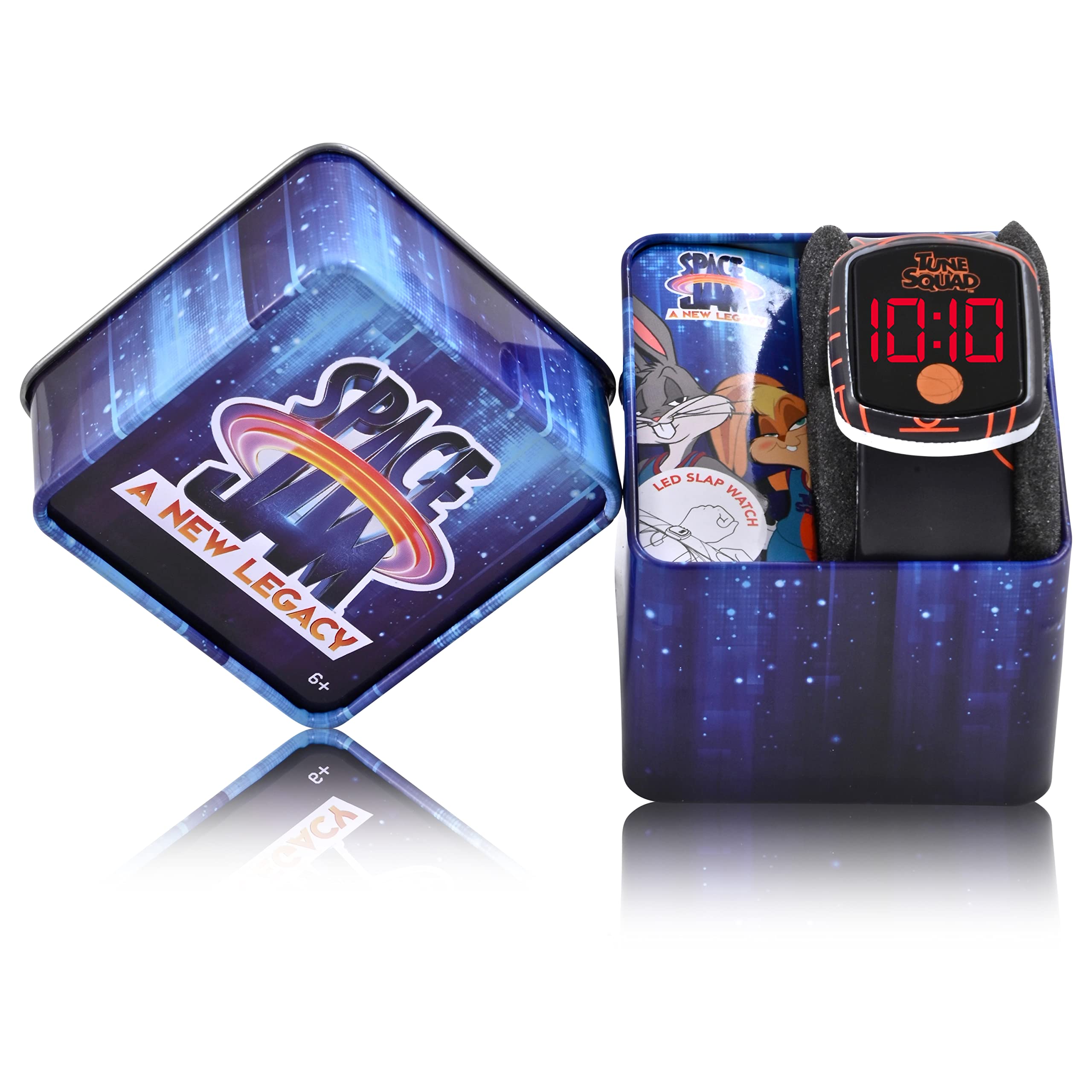 Accutime Space Jam Kids Digital Watch - Touchscreen LED Display, Kids, Boys Watch, Silicone Slap Strap in Black (Model: SPJ4026AZ)