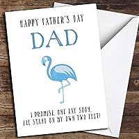 Funny Joke Stand Own Two Feet Flamingo Father's Day Card, Personalized Card, Fathers Day Card, Father's Day, Father's Day Card, Custom Greetings Card|DESIGN970