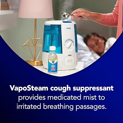 Vicks VapoSteam Medicated Liquid with Camphor, a Cough Suppressant, 8 Oz – VapoSteam Liquid Helps Relieve Coughing, for Use in Vicks Vaporizers and Humidifiers