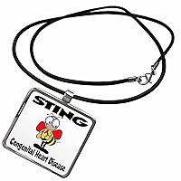 3dRose Dooni Designs Cause Awareness Ribbon Designs - Bee Sting Congenital Heart Disease Awareness Ribbon Cause Design - Necklace With Rectangle Pendant (ncl_114970)
