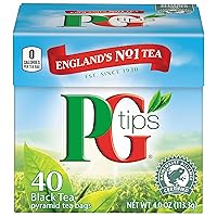 PG Tips Premium Black Tea Bags Non-Pyramid, 40 Count (1 Pack)
