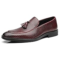 Men's Smoking Slipper Tassel Loafers Comfortable PU Leather Driving Boat Moccasins Casual Shoes