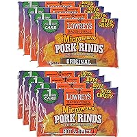 Lowreys Bacon Curls Variety Pack | Microwave Pork Rinds | Four Hot & Spicy and Four Original Flavor | 1.75-oz. Per Packet