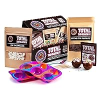 Total Indulgence DIY Hot Chocolate Bomb Kit, Makes 12 Cocoa Bombs, Includes 2 Silicone Molds For Chocolate Bombs, Melting Chocolate, Hot Cocoa Packets, Sprinkles, Marshmallows, Great Christmas Gifts