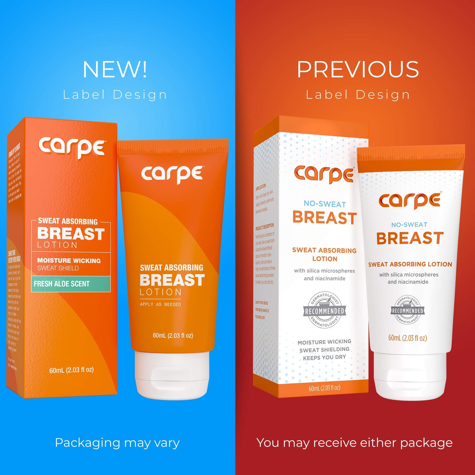 Carpe Antiperspirant Hand & Breast Package (1Hand Antiperspirant & 1Breast Sweat Absorbing), Stop Excessive Sweat, Hyperhidrosis Protection, Dermatologist Recommended.