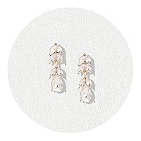 Dainty Rhinestone Teardrop Dangle Earrings Cute Elegant Crystal Bridal Wedding Earrings for Women Party Prom