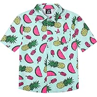Boys' Hawaiian Shirt Kids' Novelty Button Down Shirt, X-Small-Large