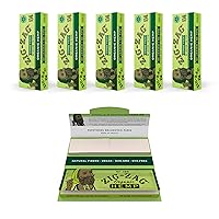 Rolling Papers - 5 Packs of Organic Hemp Combo Booklets: 1 1/4 Rolling Papers & Tips - 100% Unbleached, Vegan, GMO/Dye/Chlorine-Free, 50 Papers & 50 Tips per Pack,
