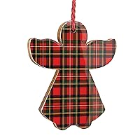 Hallmark Plaid Angel Wood Christmas Ornament, Religious, Multi Color, (0001HGO2916)