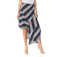 Bar III Striped Asymmetrical Skirt (Far Side Stripe, 10)