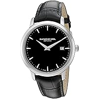 Raymond Weil Men's 'Toccata' Swiss Quartz Stainless Steel and Leather Watch, Color:Black (Model: 5488-STC-20001)