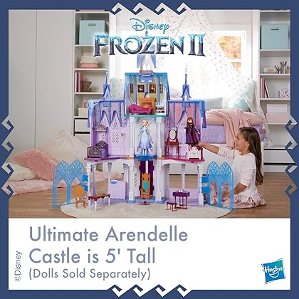 Disney Frozen Ultimate Arendelle Castle Playset Inspired by The Frozen 2 Movie, 5'. Tall with Lights, Moving Balcony, & 7 Rooms with Accessories