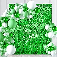 Green Glitter Backdrop Green Shimmer Wall Backdrop Sequin Backdrop 6ftx4ft Glitter Backdrop Shimmer Wall Panels for Birthday Wedding Party Decorations